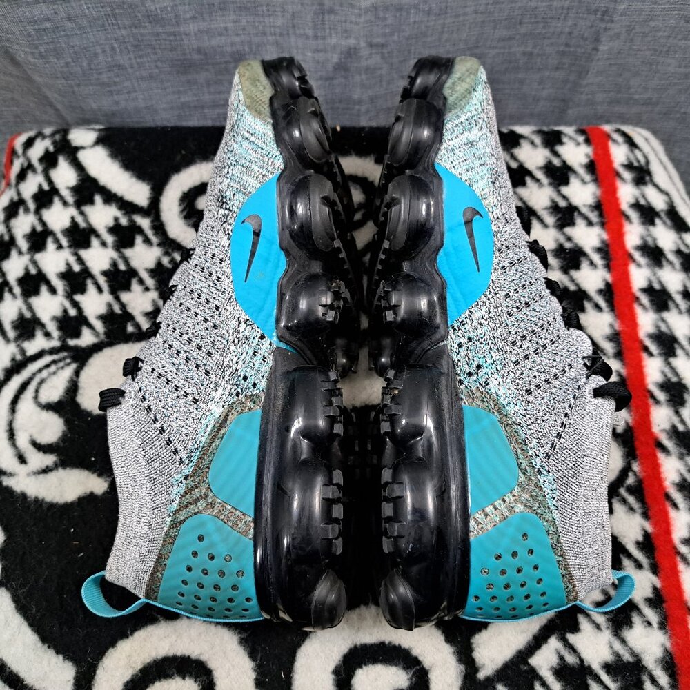 %Size 10 Men Nike Air VaporMax Flyknit 2 Dusty Cactus Blue Sneakers / A 19 - Picture 11 of 13